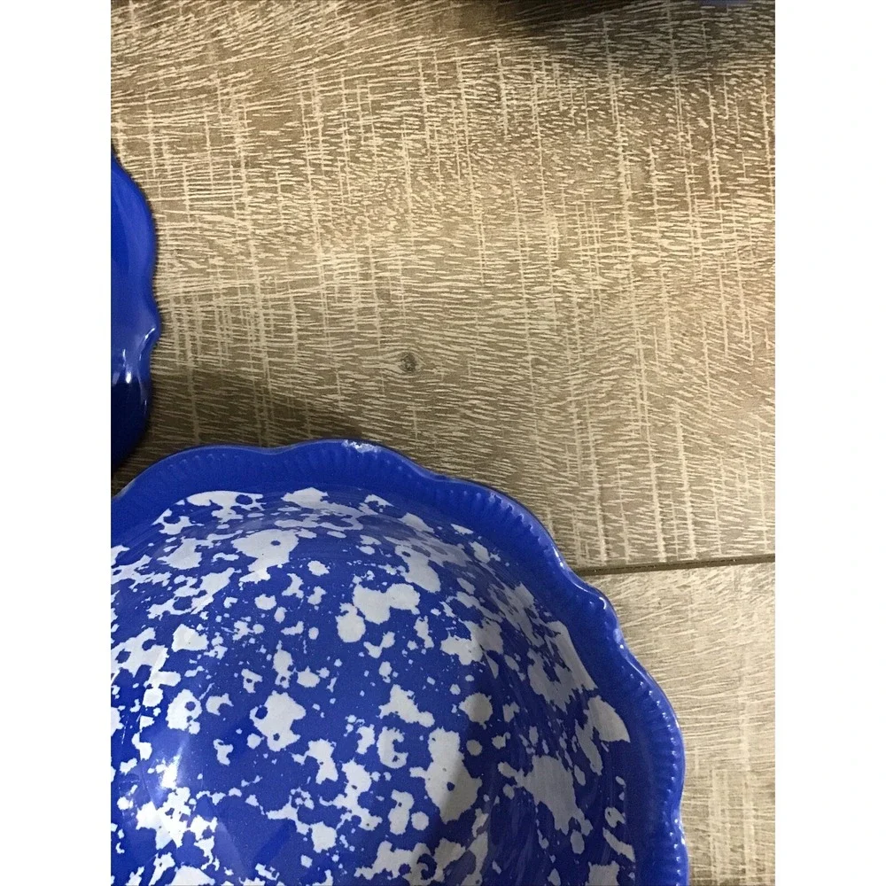 Pioneer Woman‎ Melamine Dip Bowls Cobalt Country Splatter Pattern Set of 6 NEW